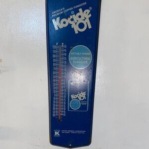 vintage Tin Kocide 101 advertising thermometer